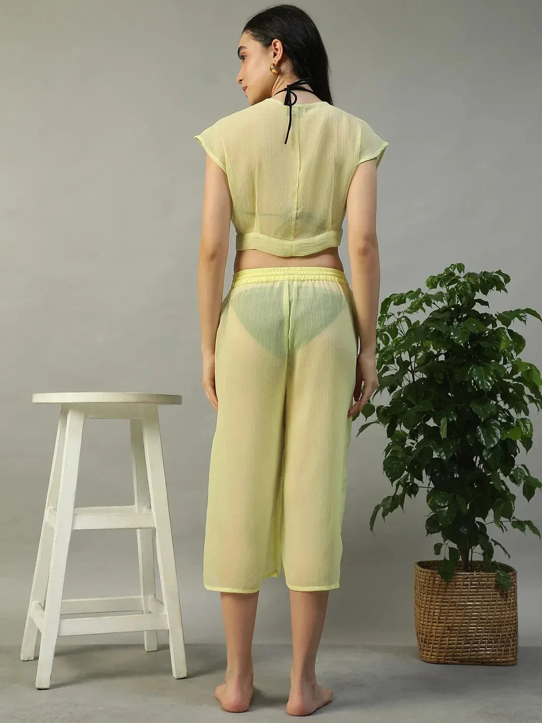 Yellow Beachwear Co Ord Set