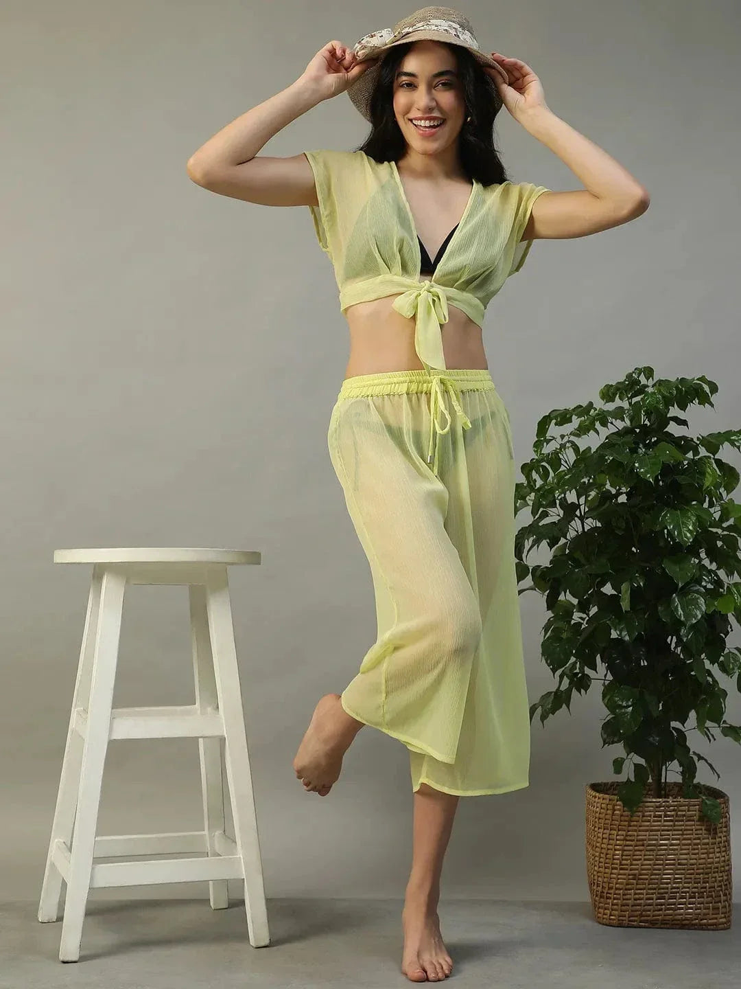 Yellow Beachwear Co Ord Set