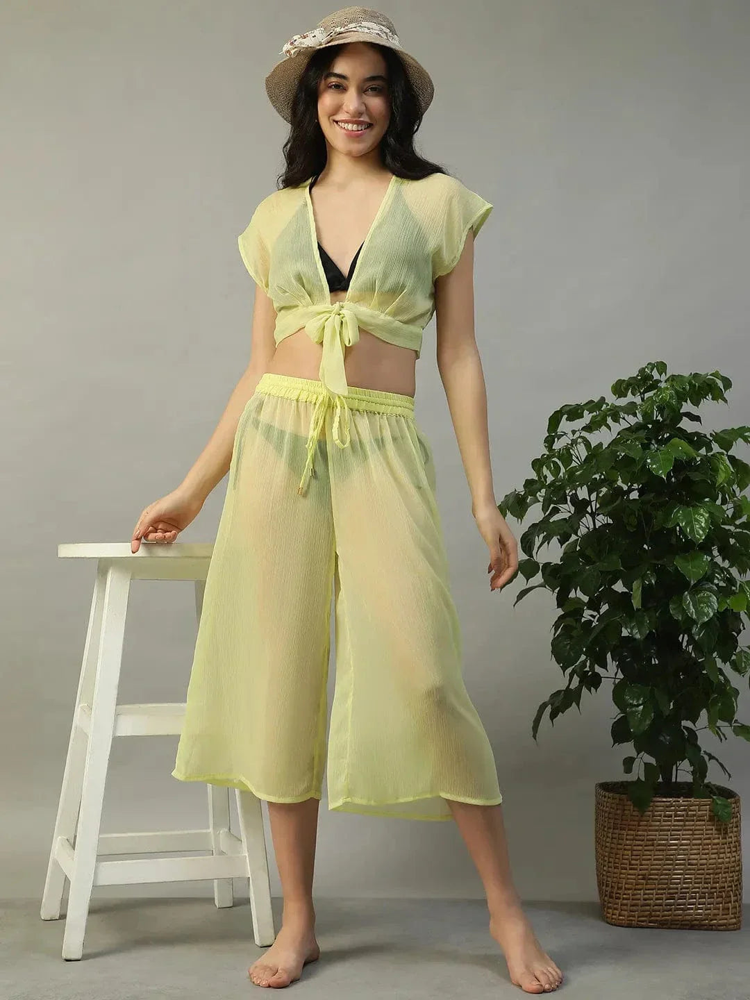 Yellow Beachwear Co Ord Set