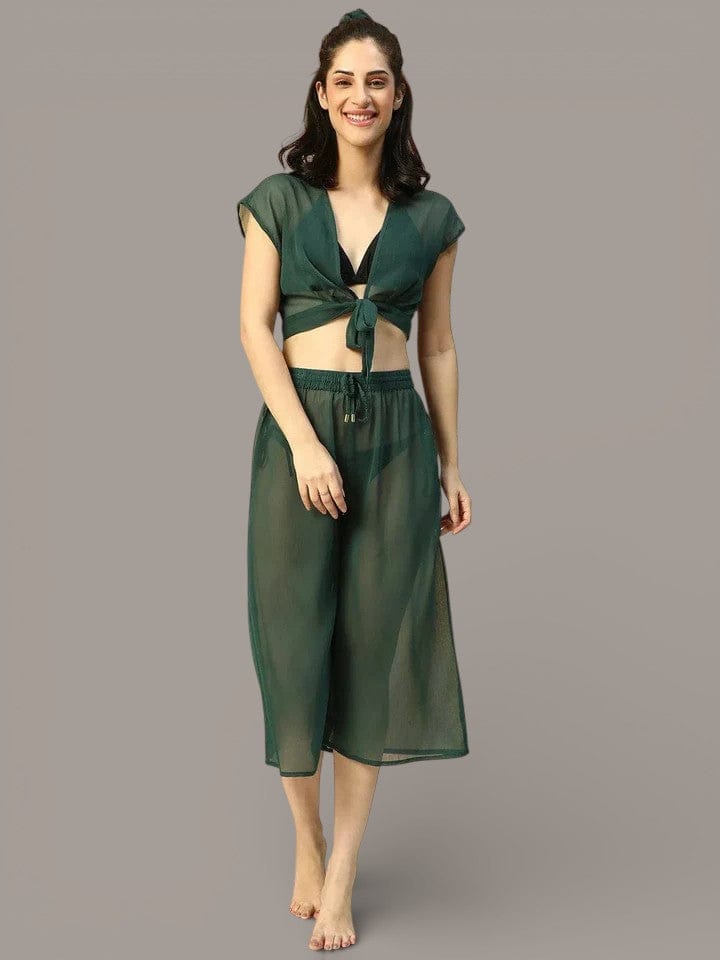 Green Beachwear Co-Ord Set
