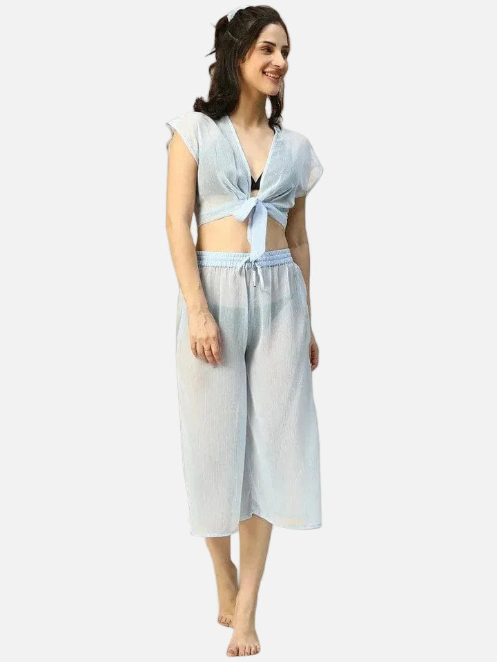 Blue Beachwear Co-Ord Set