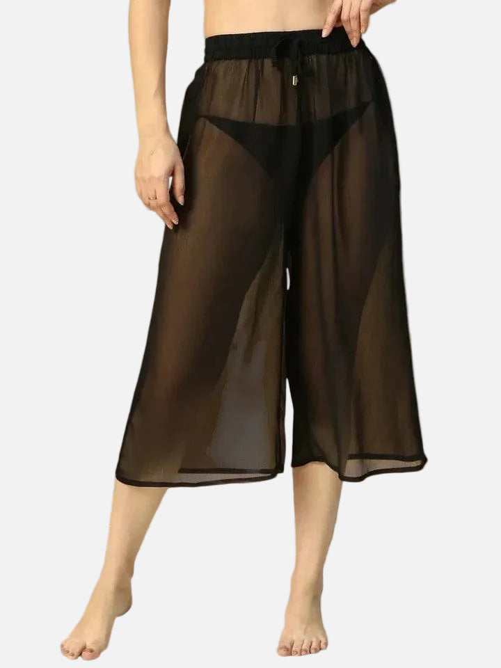 Black Beachwear Culottes
