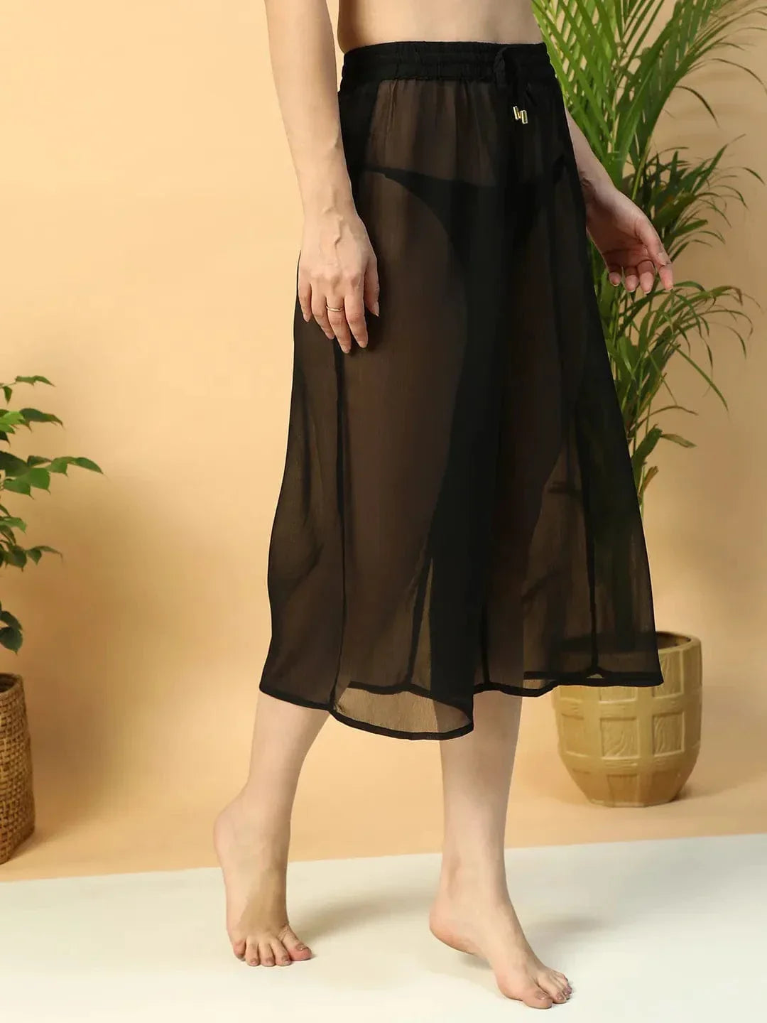 Black Beachwear Culottes