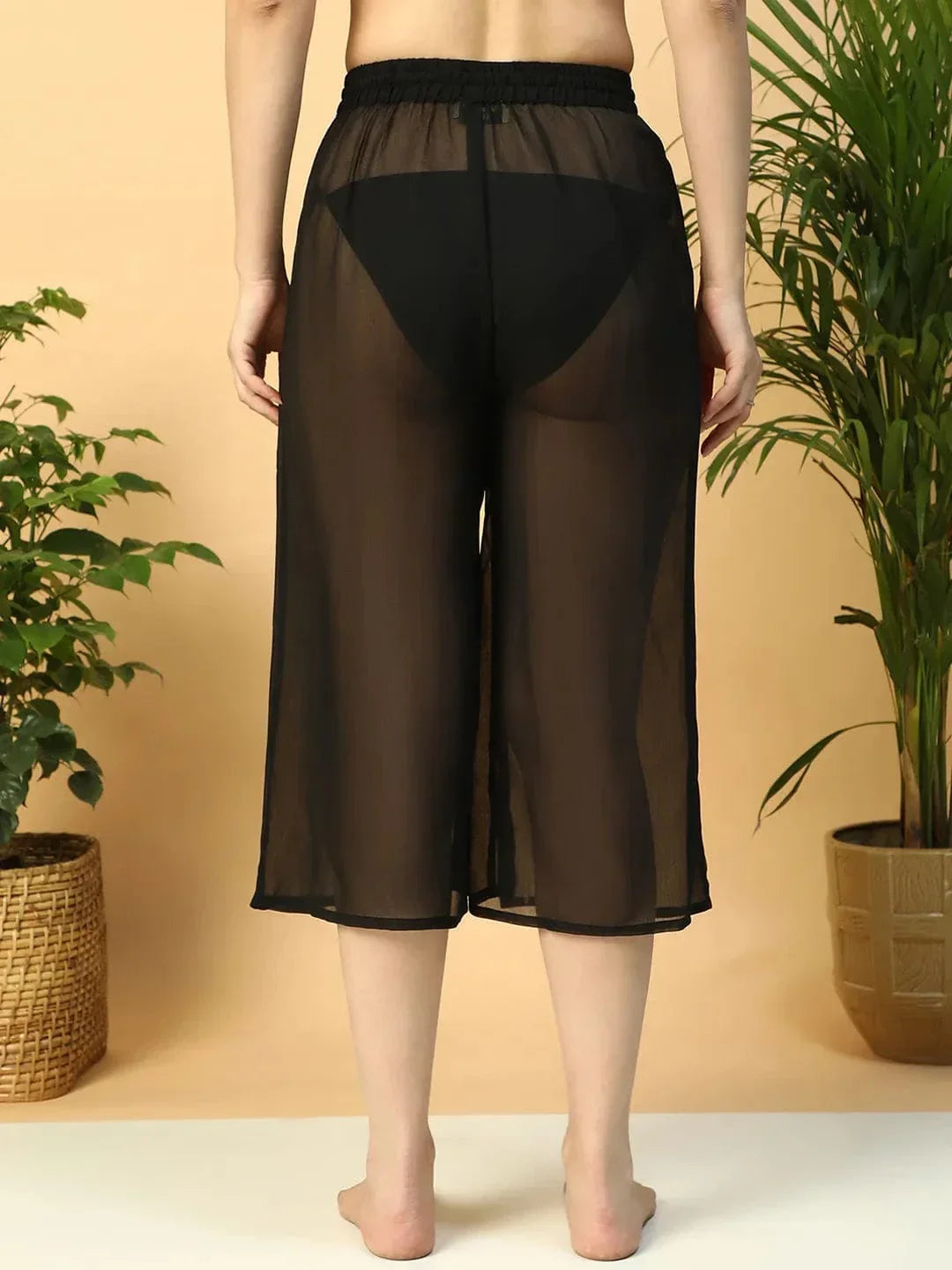 Black Beachwear Culottes