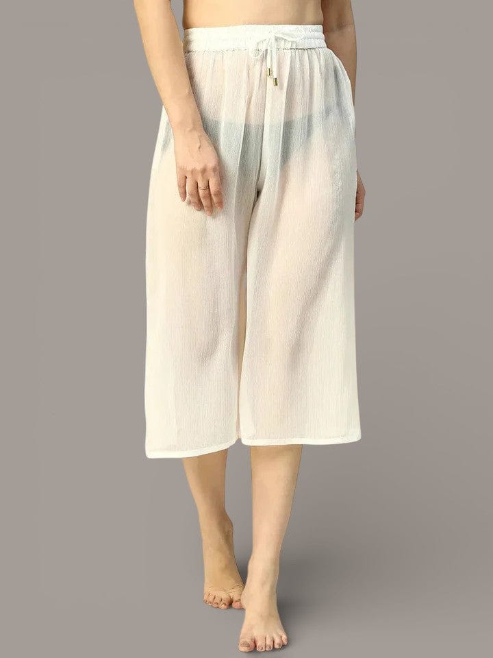 White Beachwear Culottes