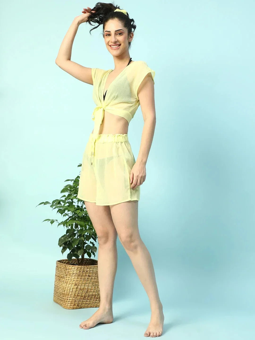 Yellow Beachwear Co Ord Set