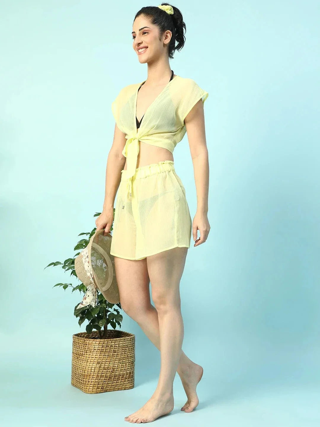 Yellow Beachwear Co Ord Set