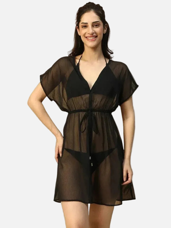Black Beachwear Kaftan