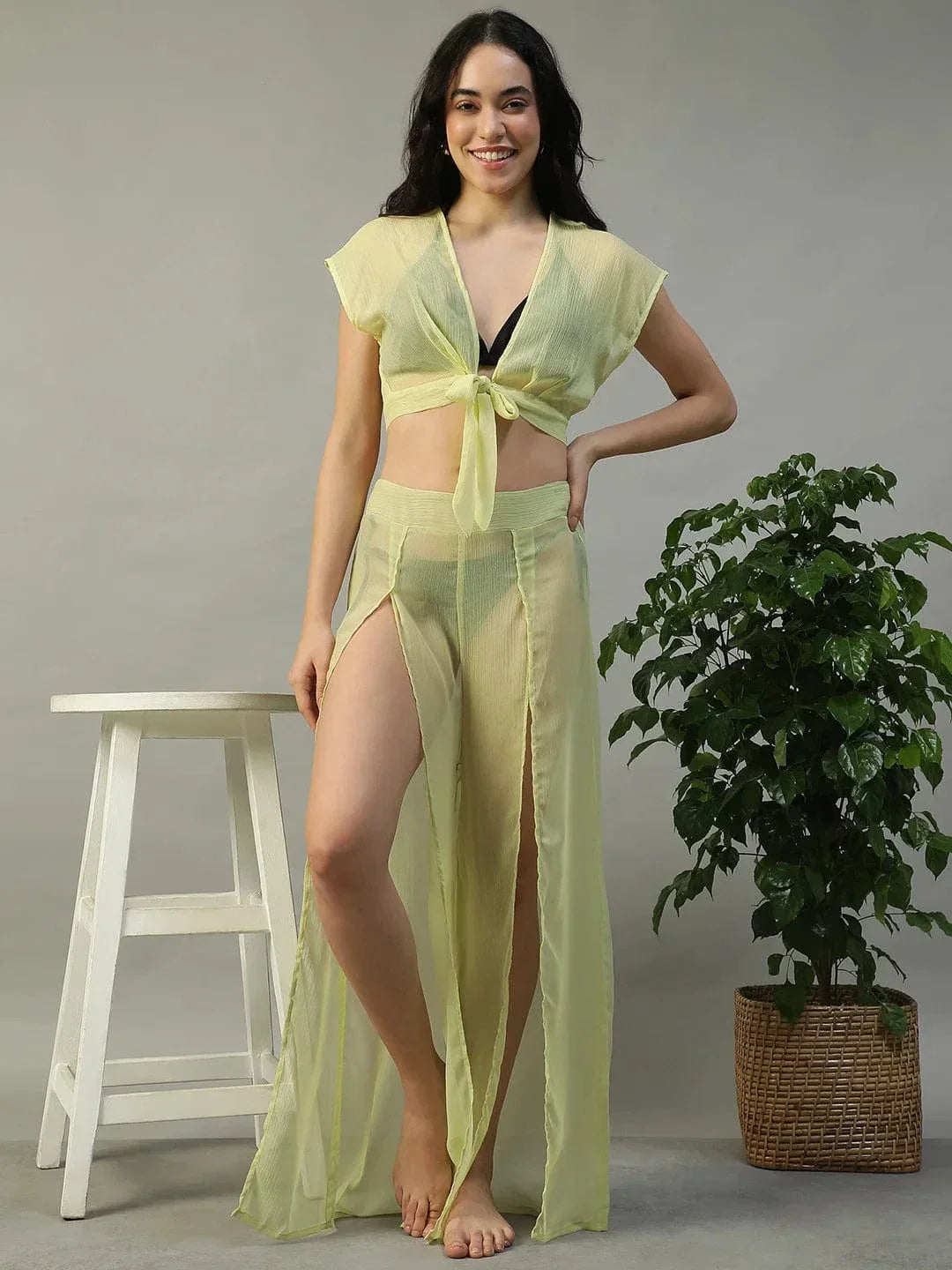 Yellow Beachwear Co Ord Set