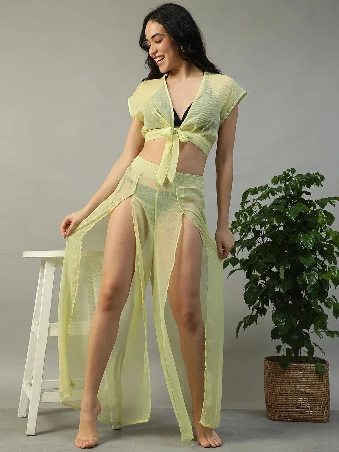 Yellow Beachwear Co Ord Set
