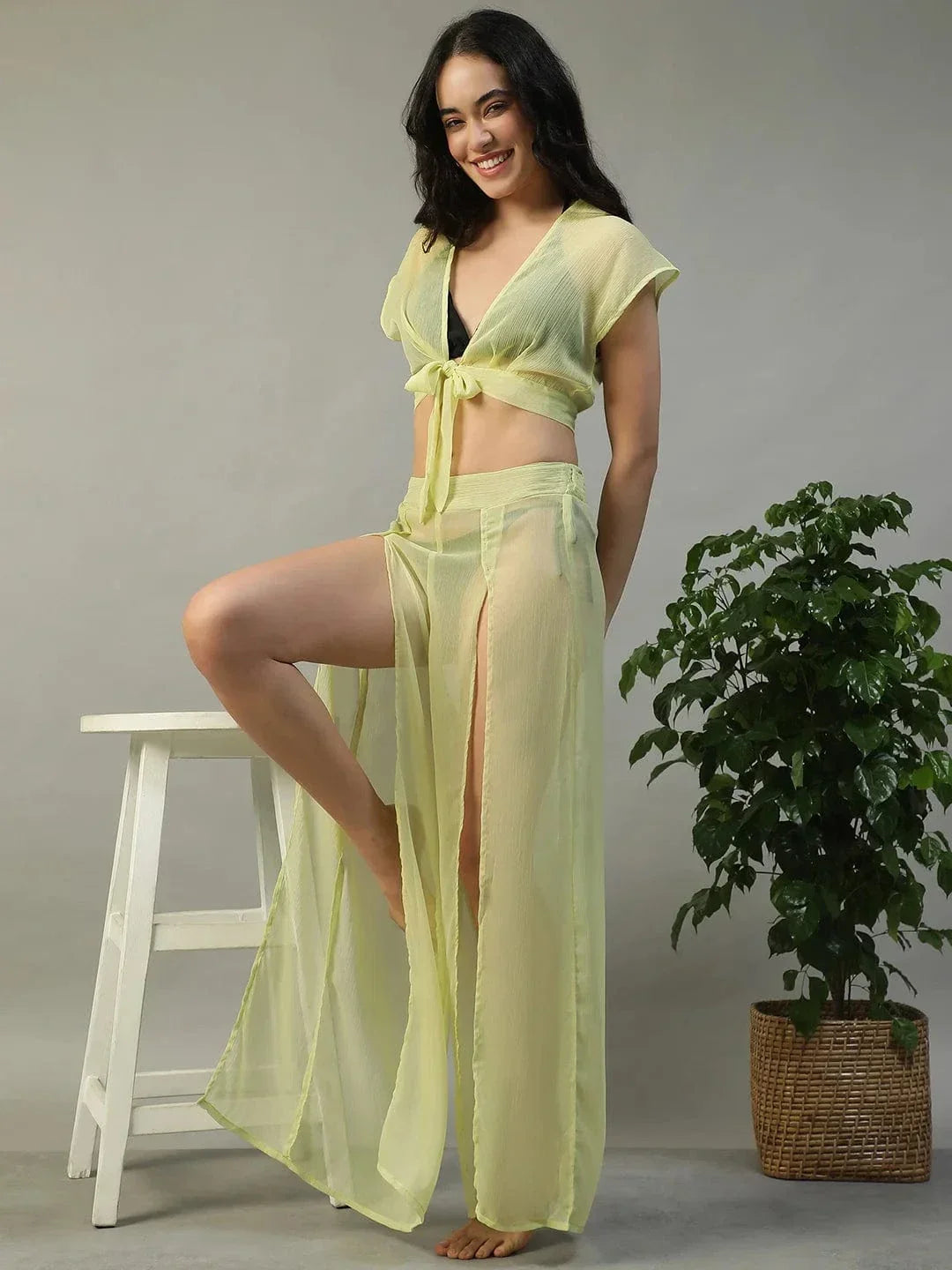 Yellow Beachwear Co Ord Set