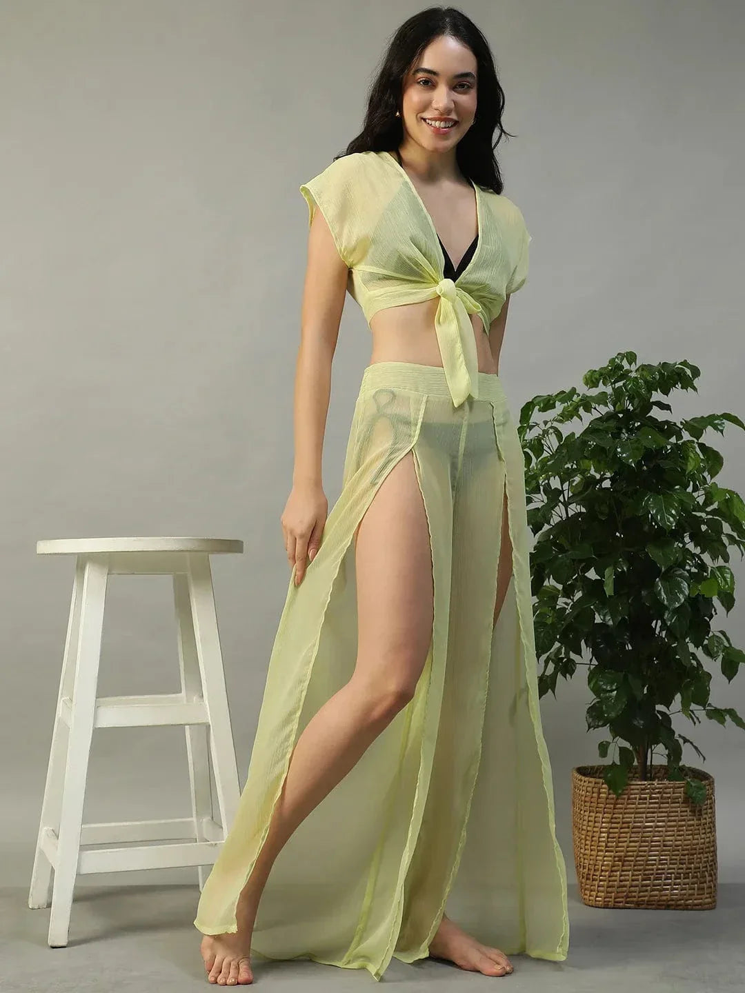 Yellow Beachwear Co Ord Set