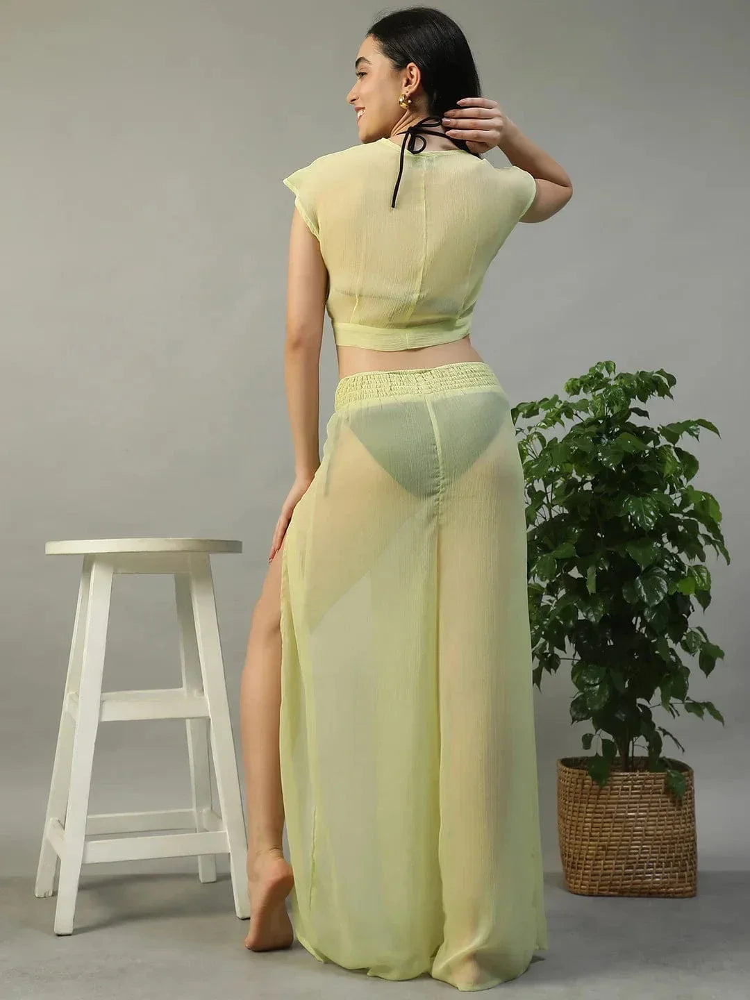 Yellow Beachwear Co Ord Set