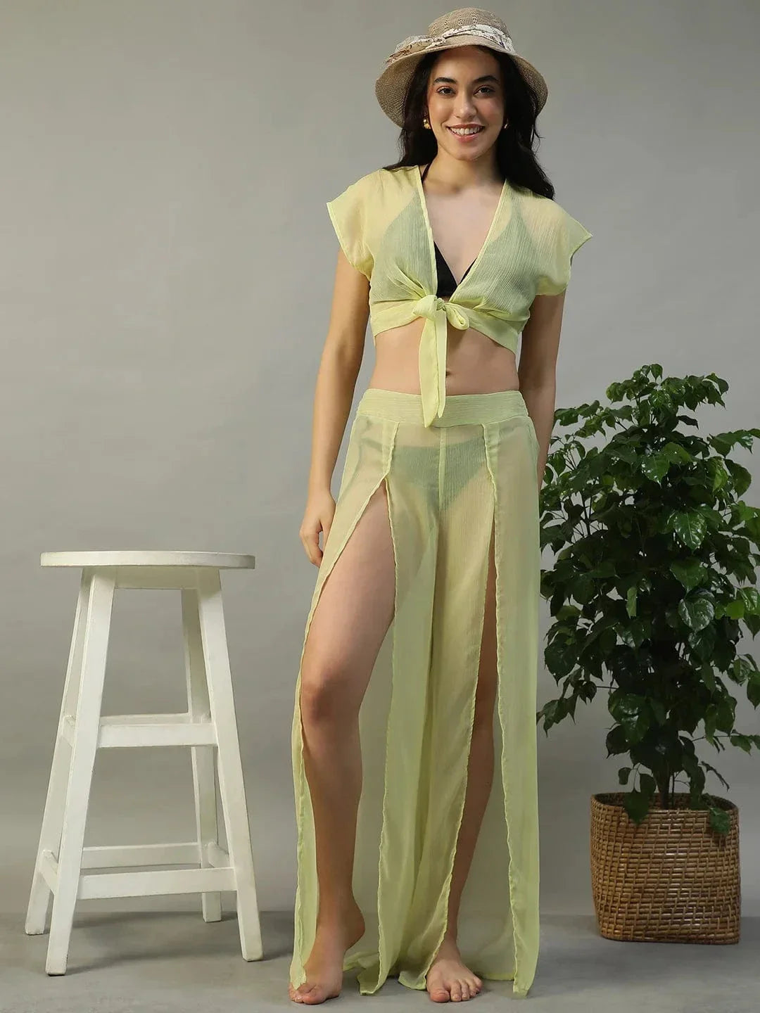 Yellow Beachwear Co Ord Set
