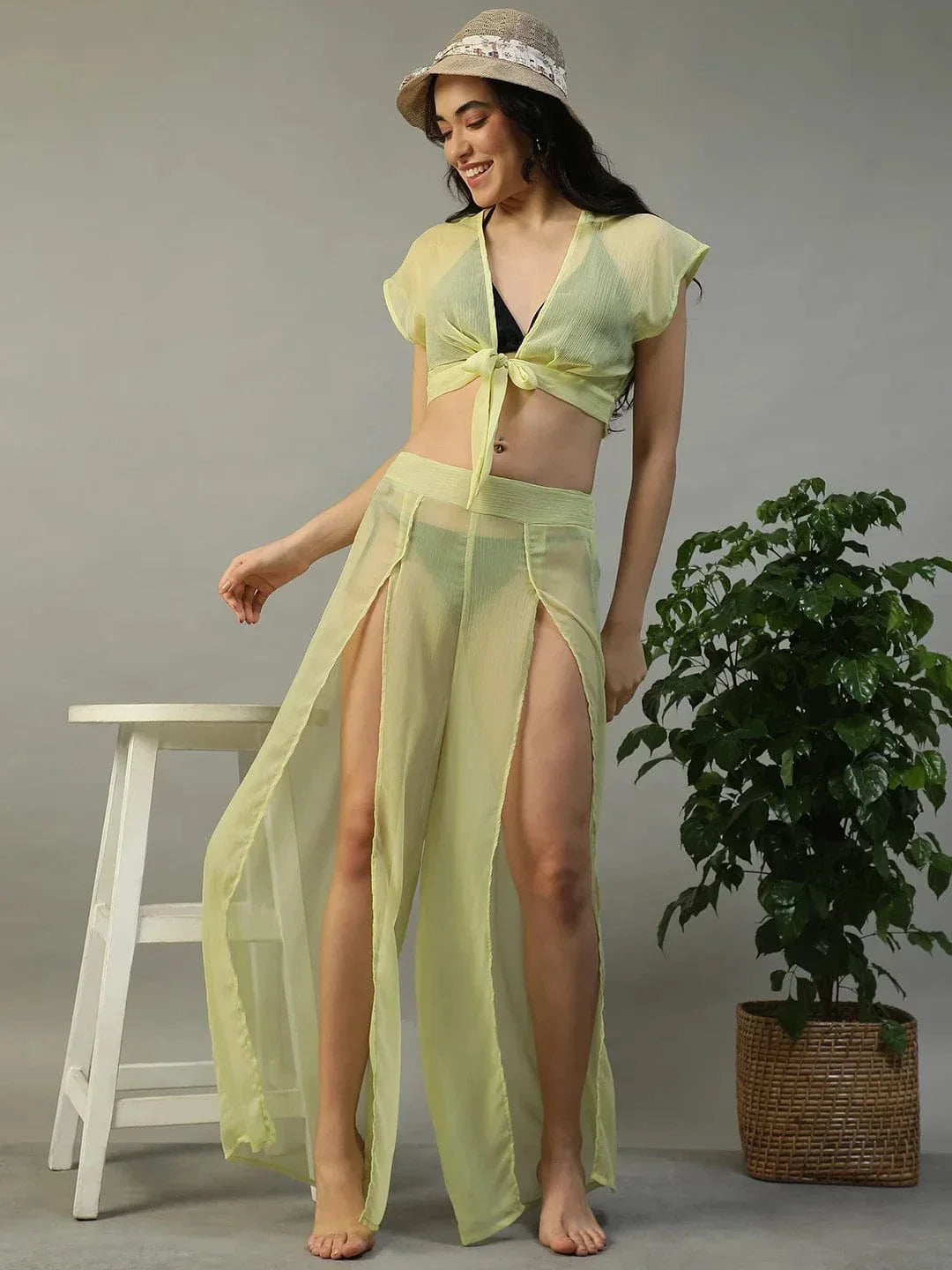 Yellow Beachwear Co Ord Set