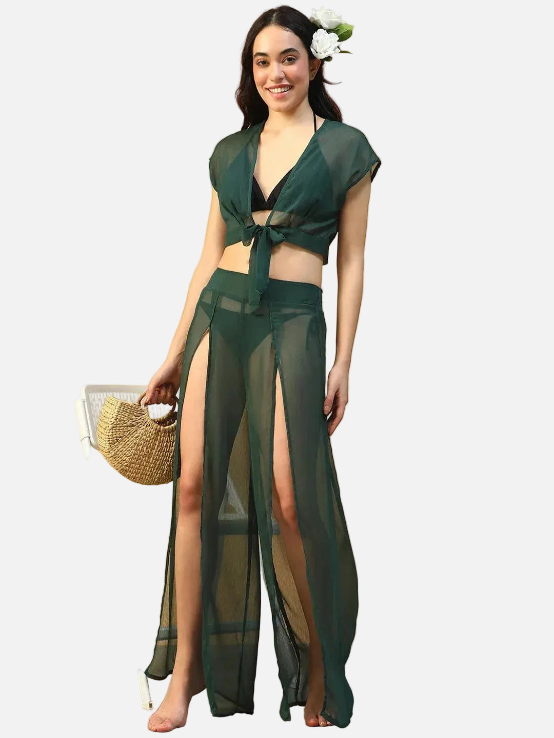 Green Beachwear Co-Ord Set