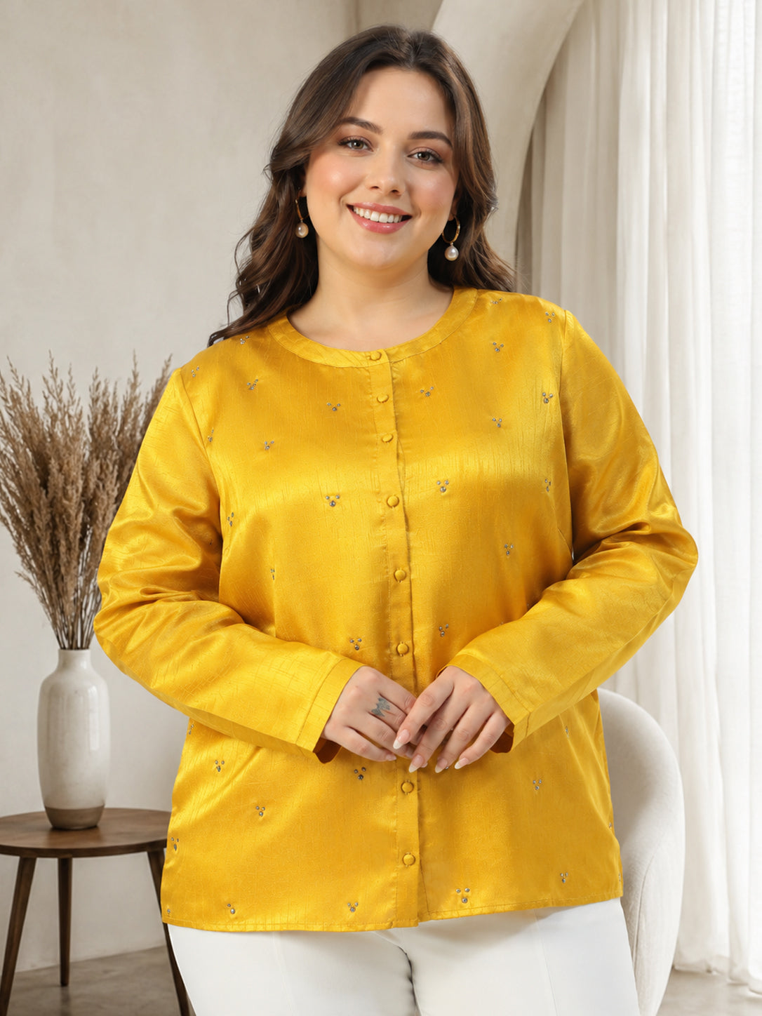 Plus Size Mustard Shirt