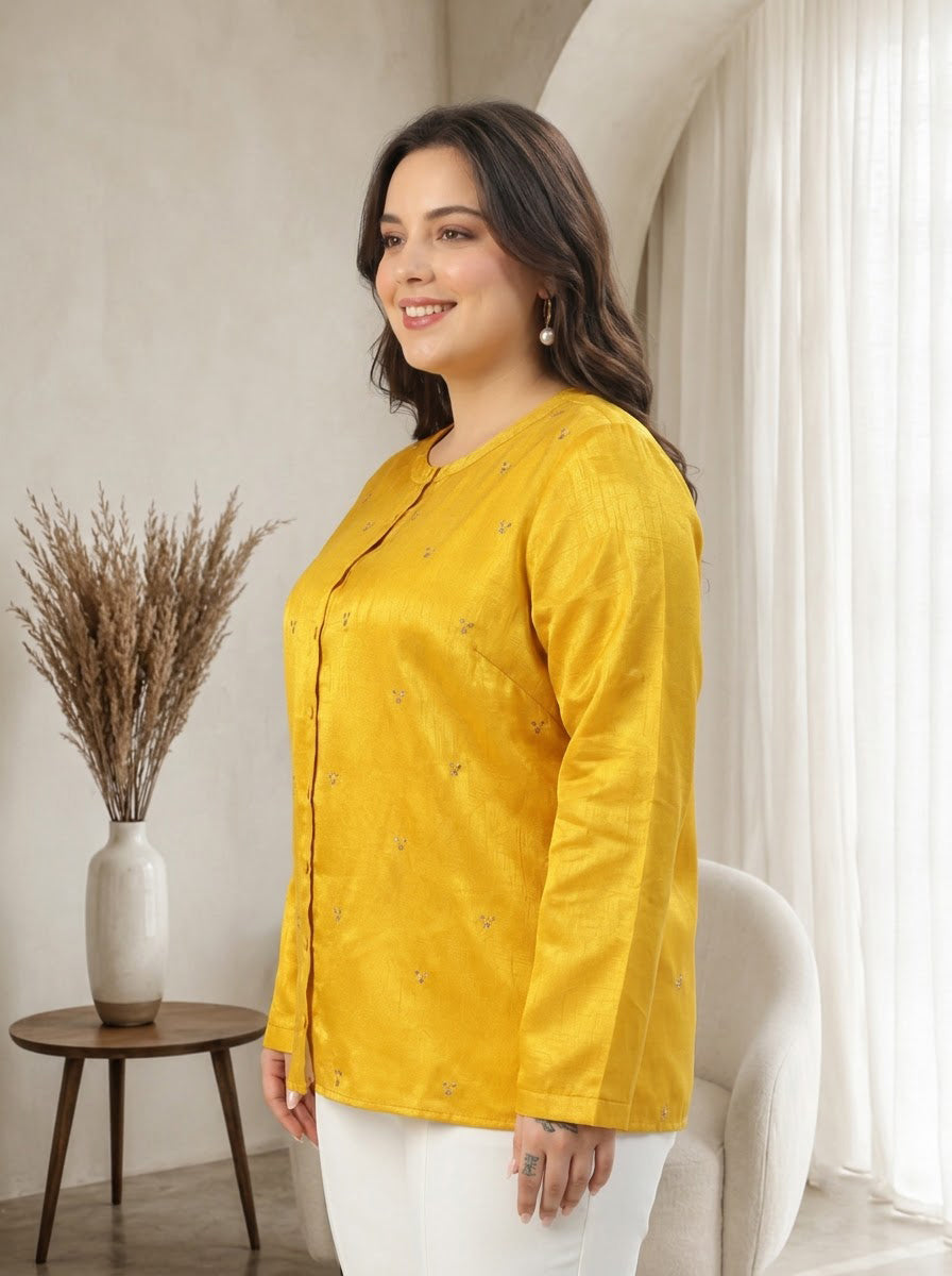 Plus Size Mustard Shirt