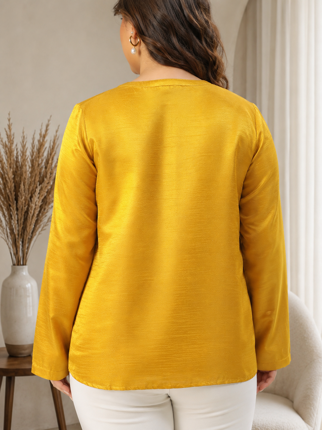 Plus Size Mustard Shirt