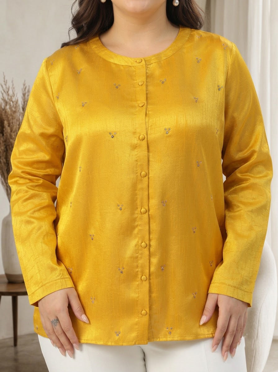 Plus Size Mustard Shirt