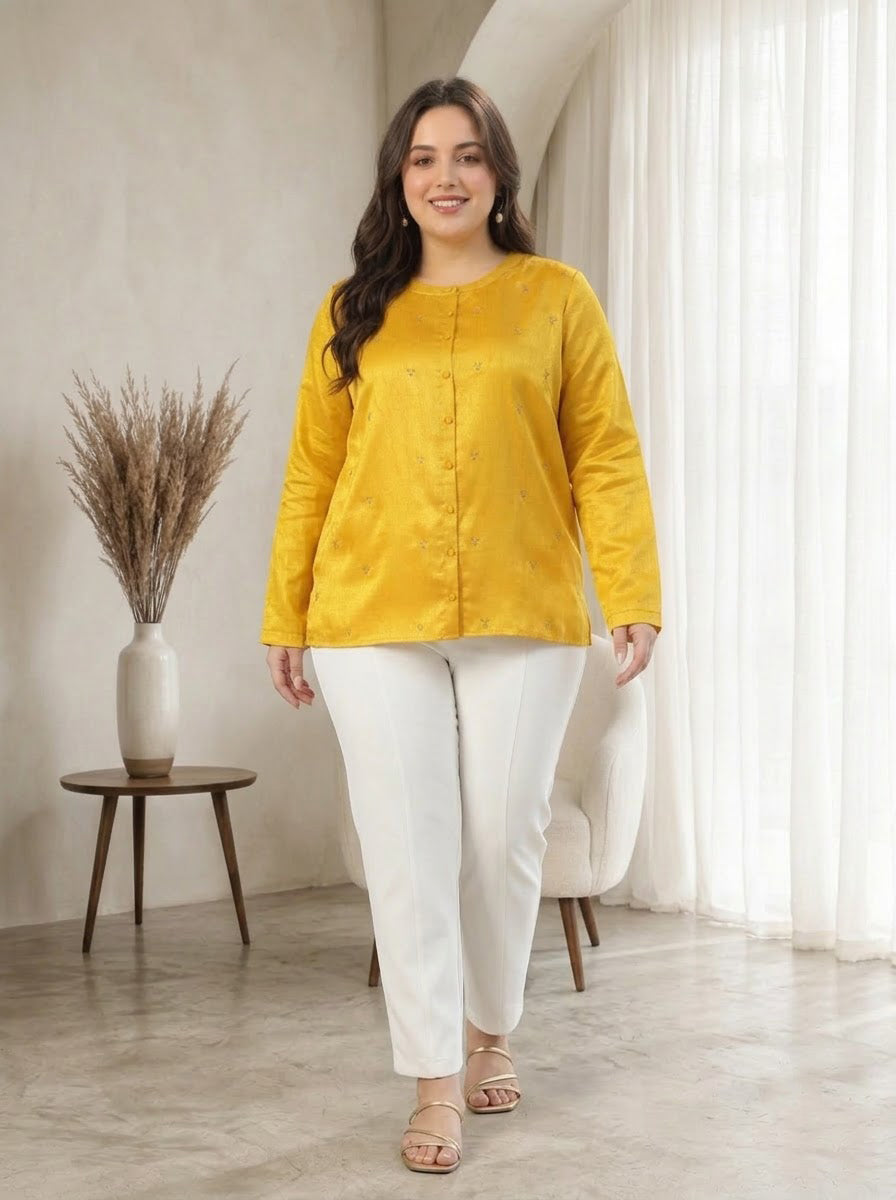 Plus Size Mustard Shirt