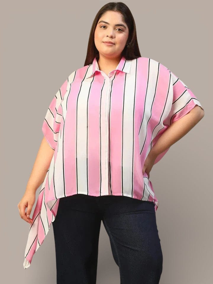 Plus Size Pink Stripe Top