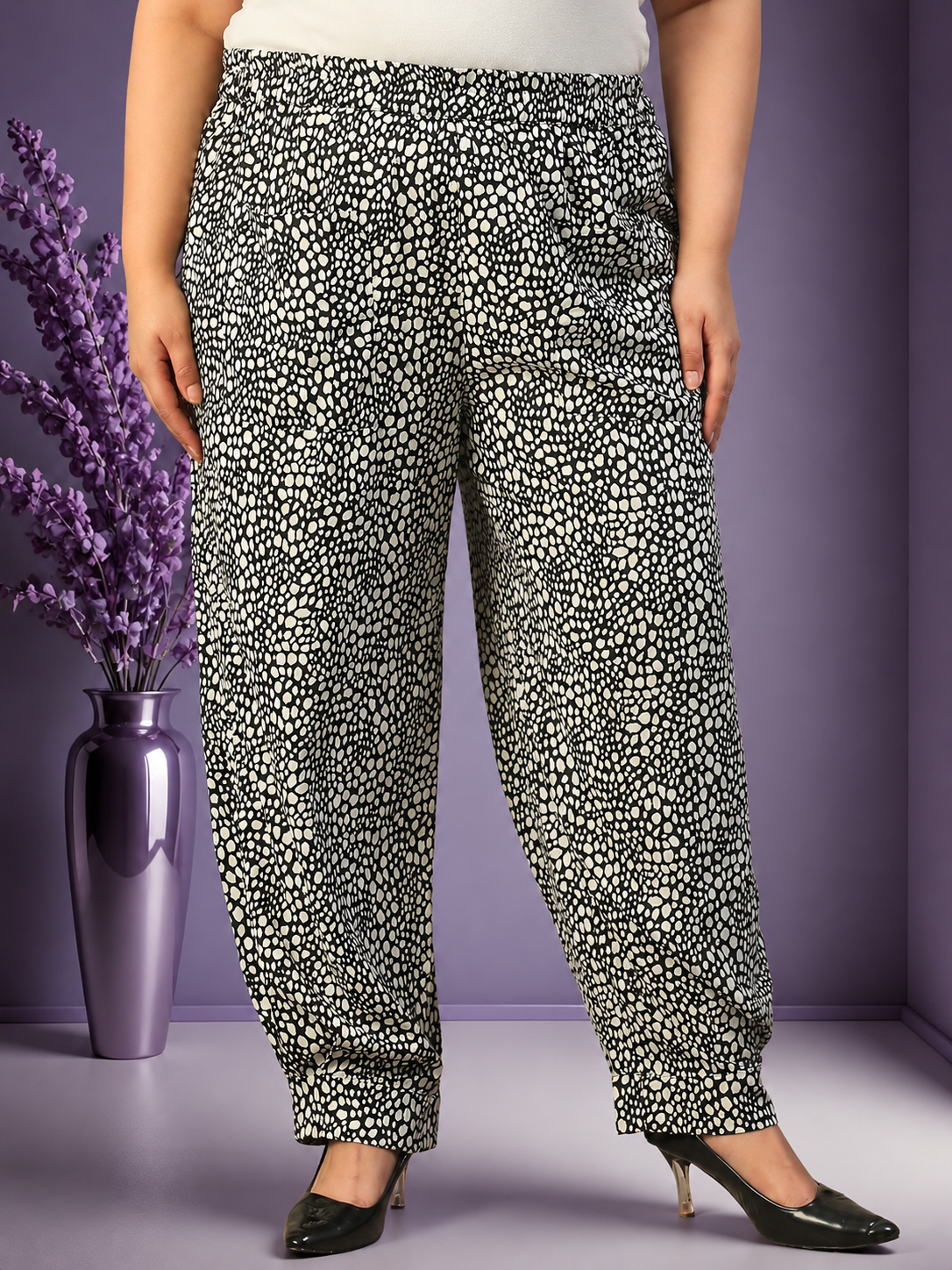 Plus Size Black Women Trouser