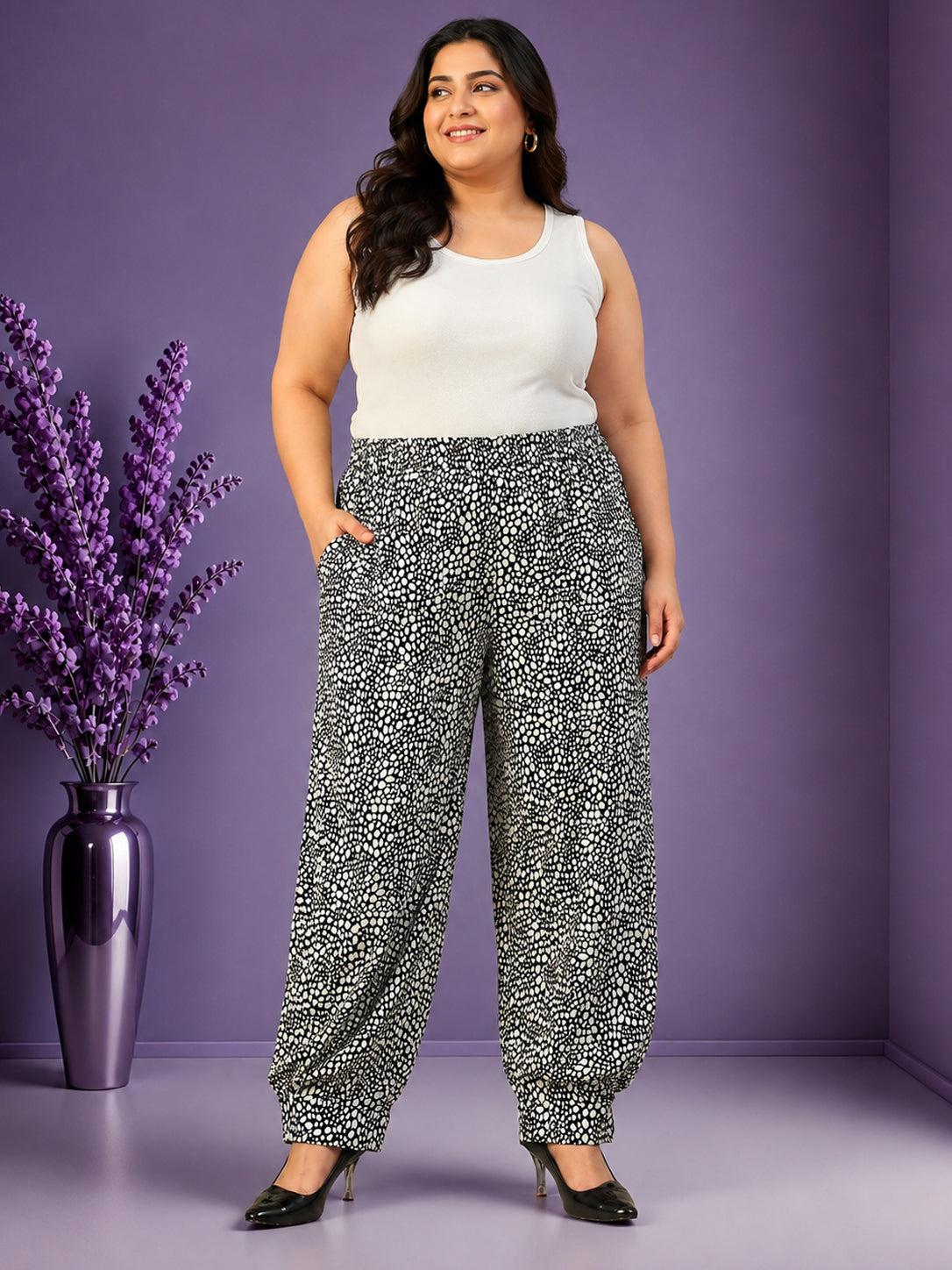 Plus Size Black Women Trouser