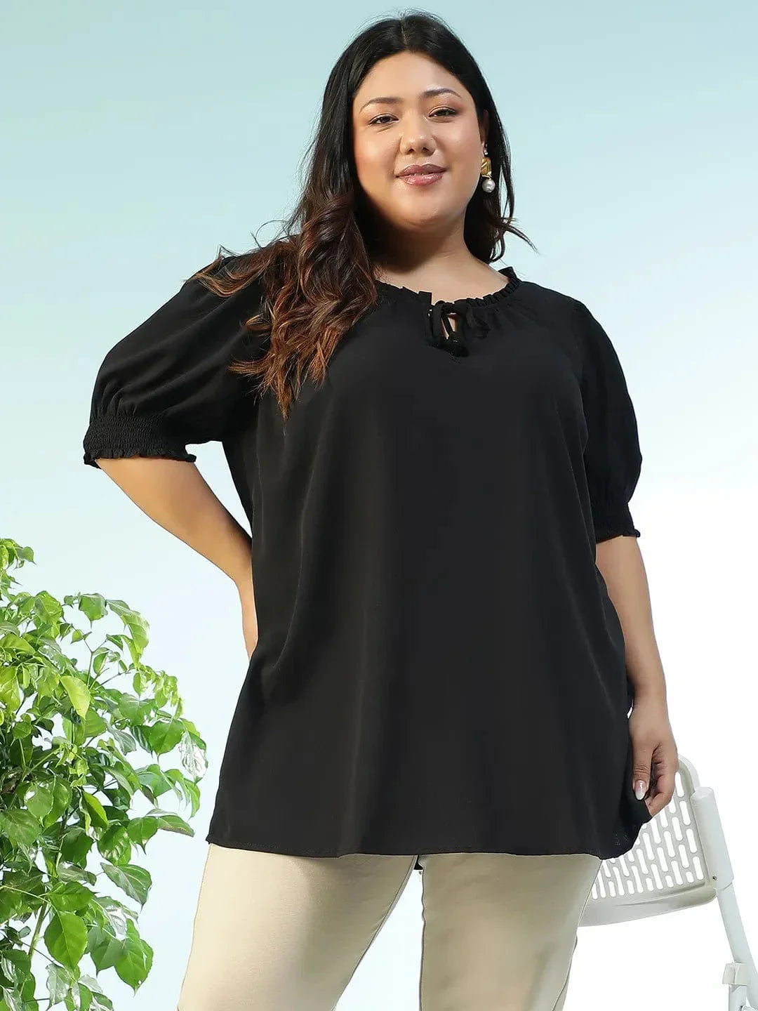 plus-size-women-top-black-ruffle