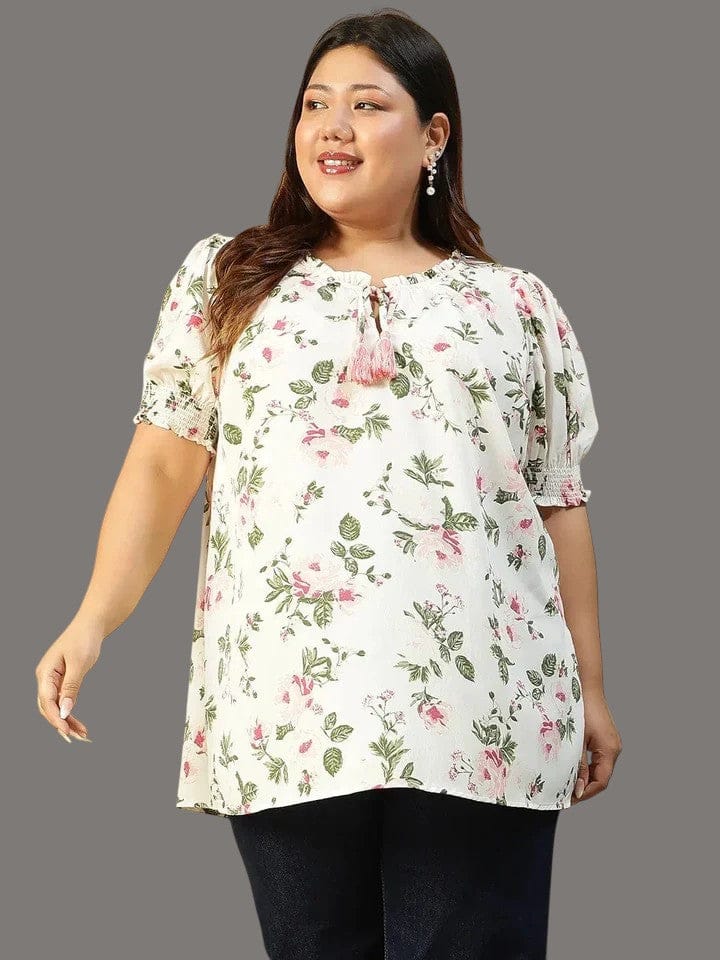 women-top-floral-print-ruffle