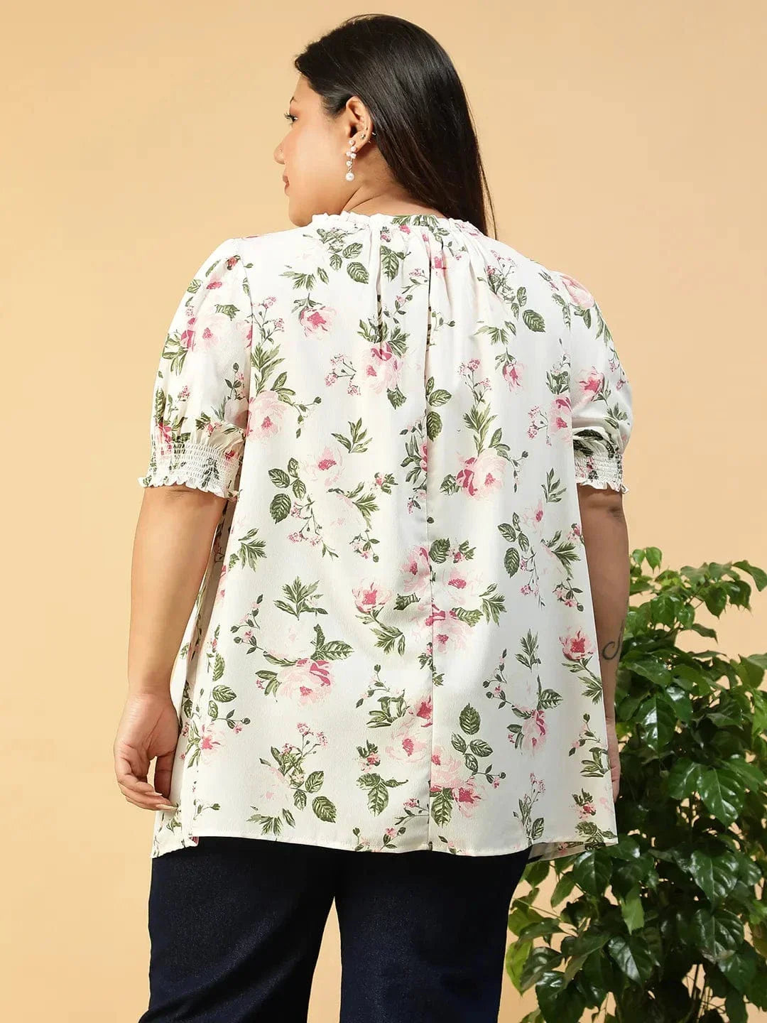 women-top-floral-print-ruffle