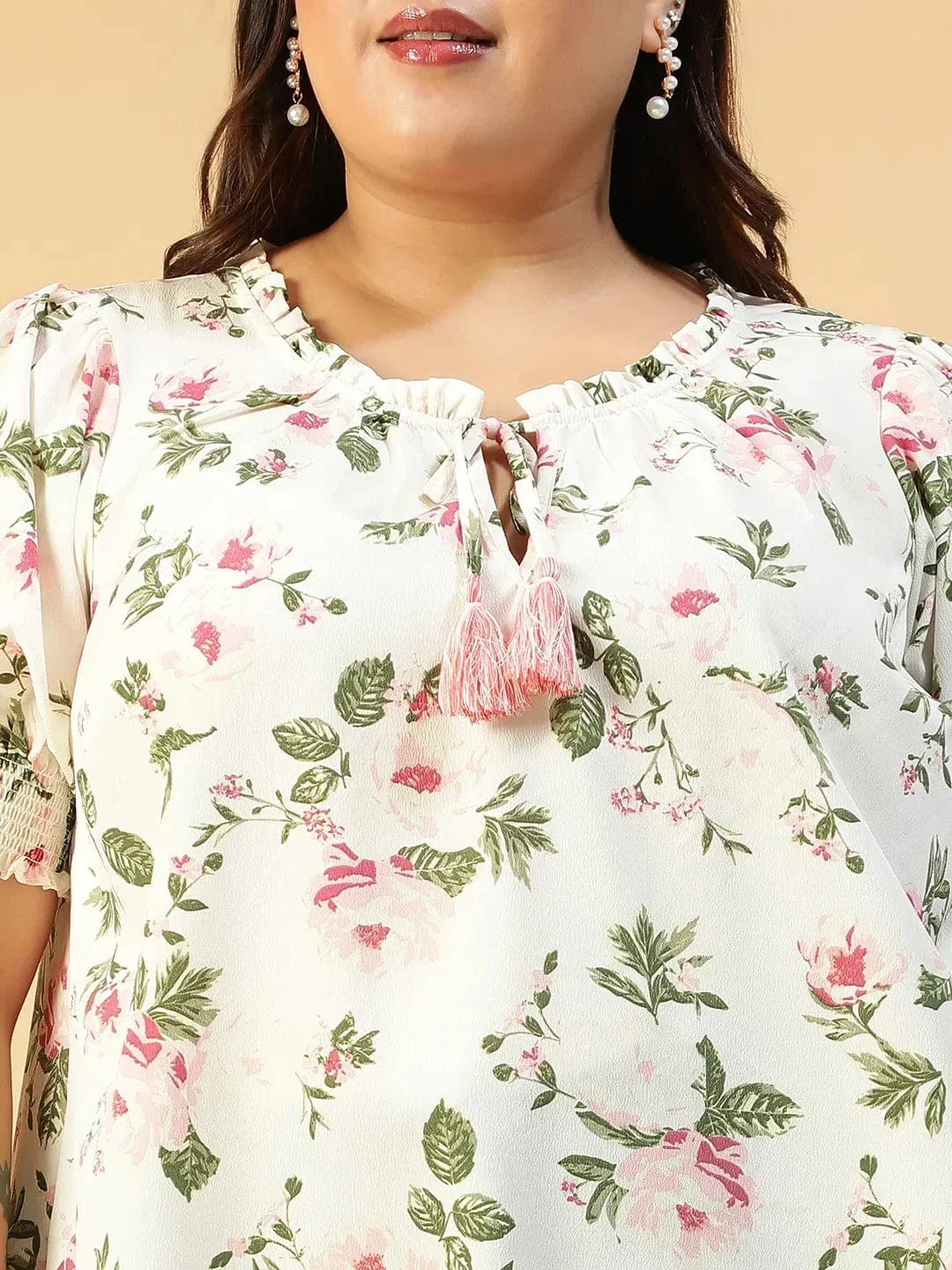 women-top-floral-print-ruffle