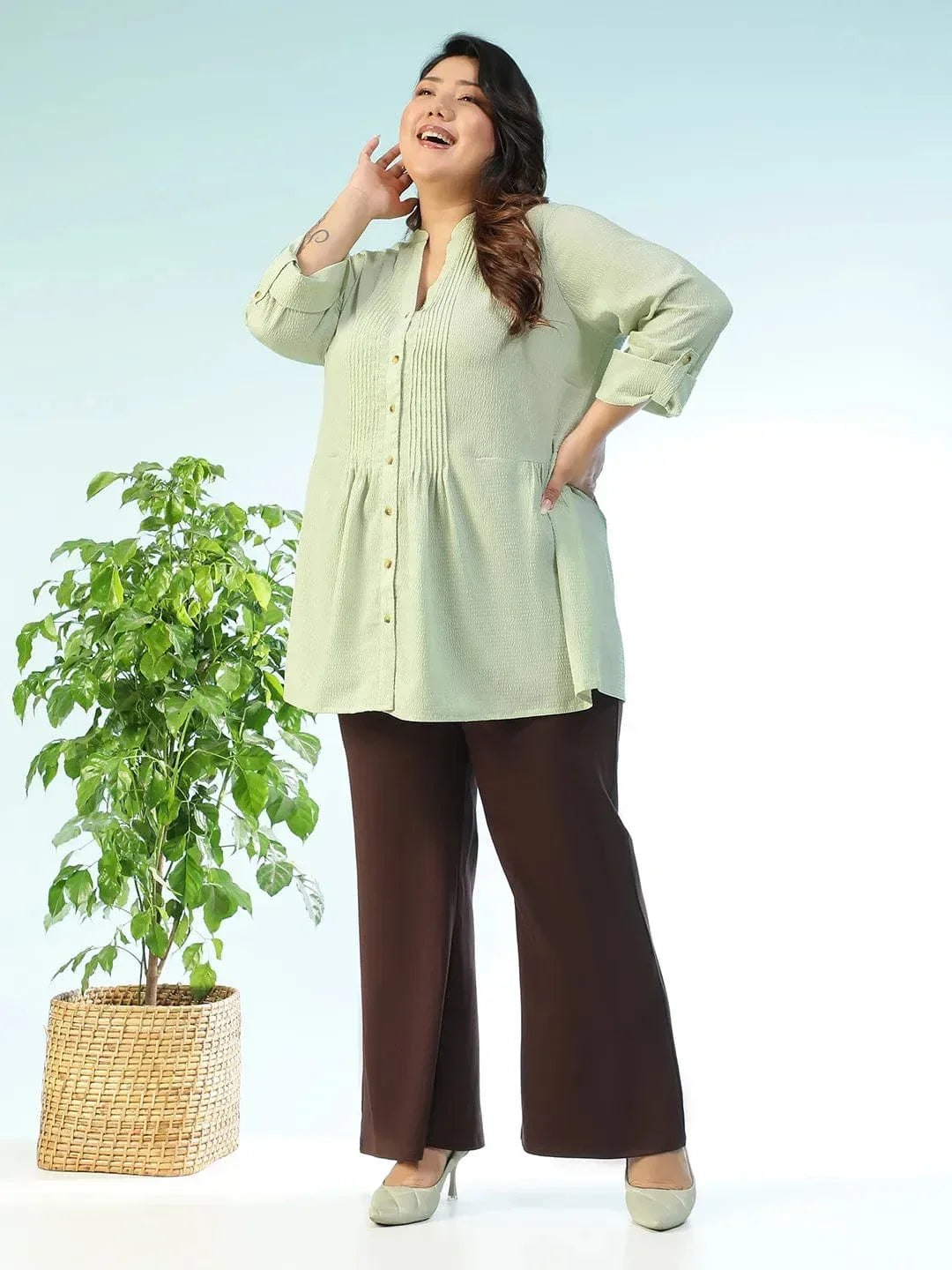 Plus Size Green Top
