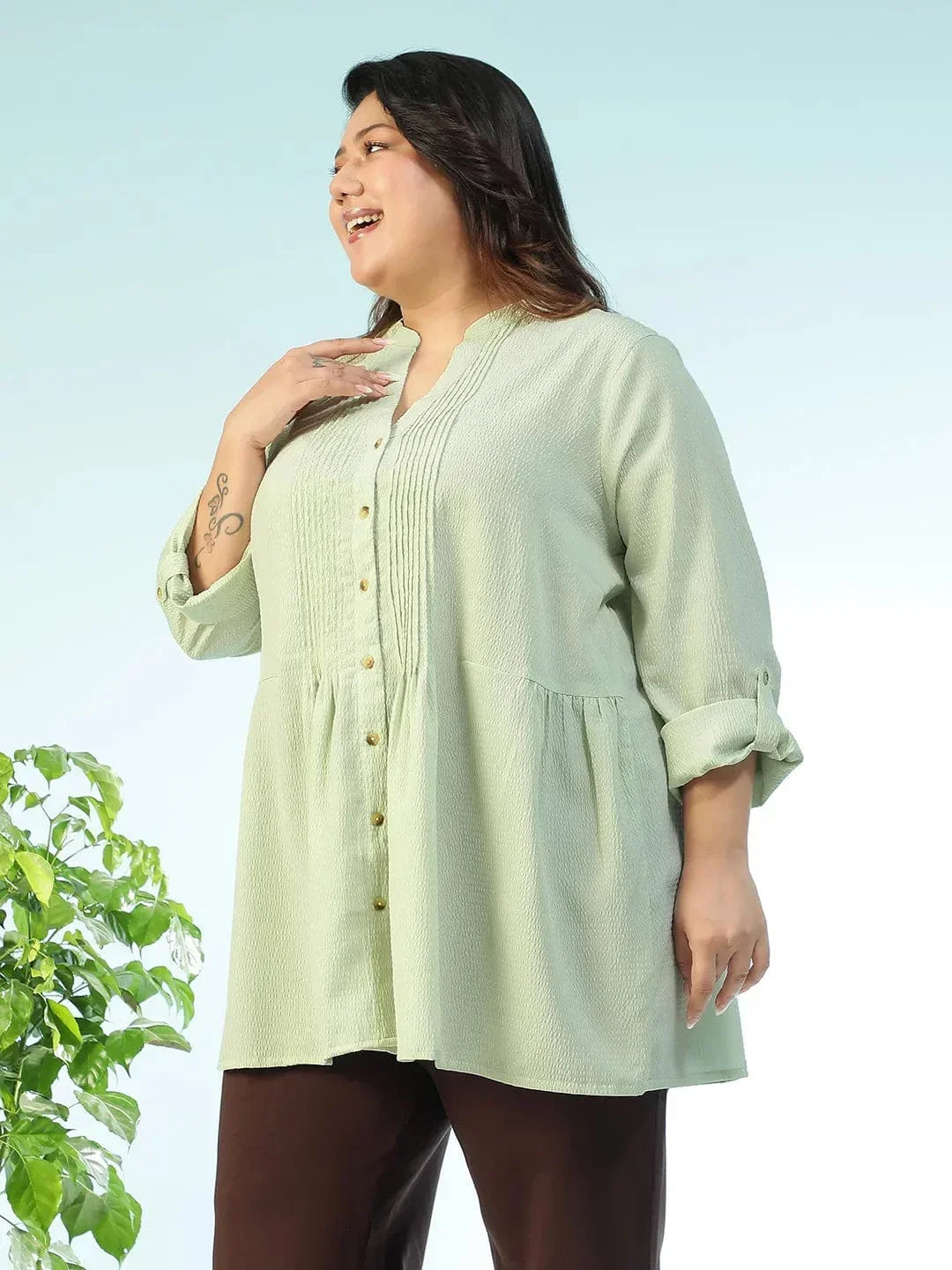 Plus Size Green Top