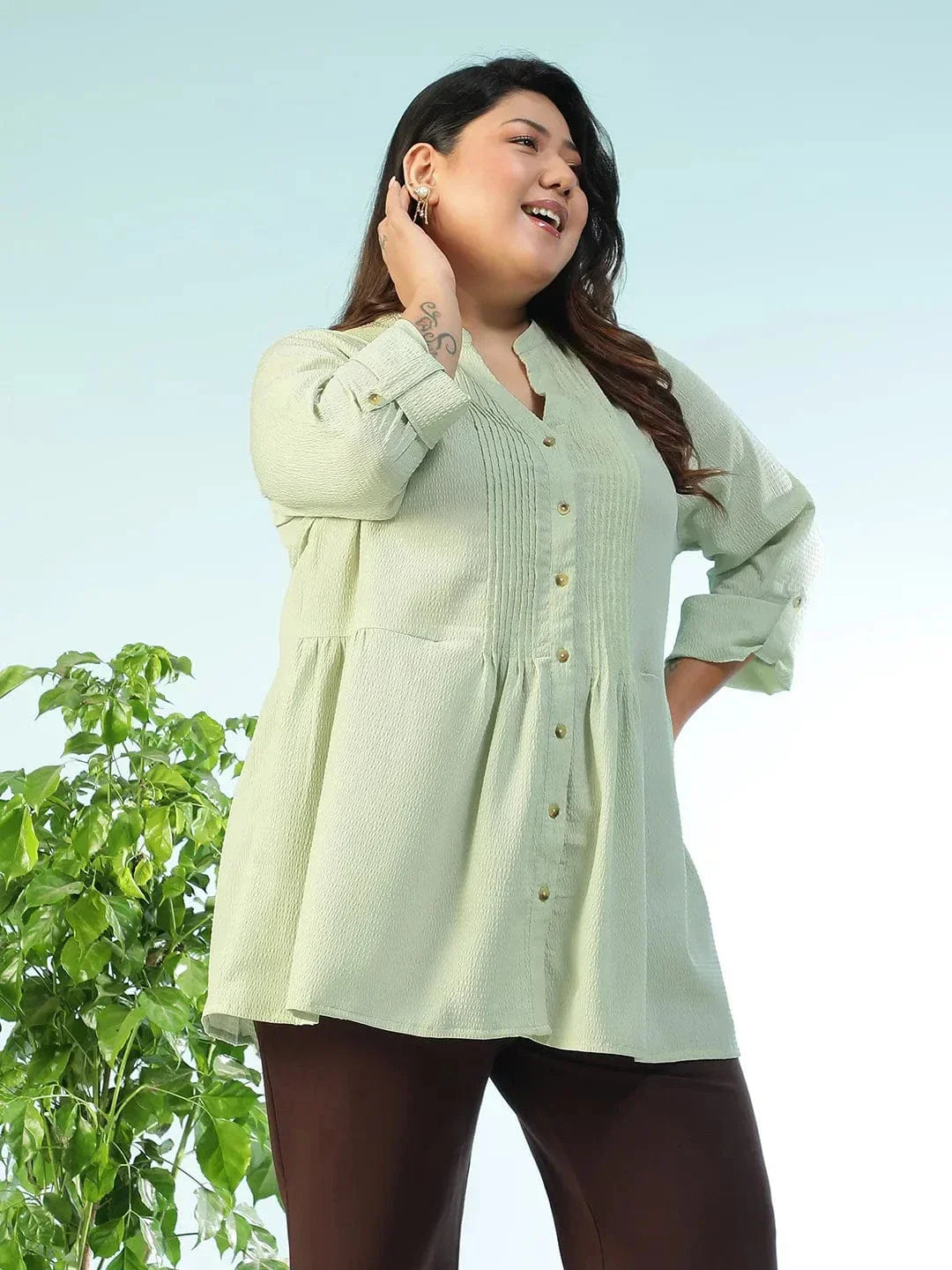Plus Size Green Top
