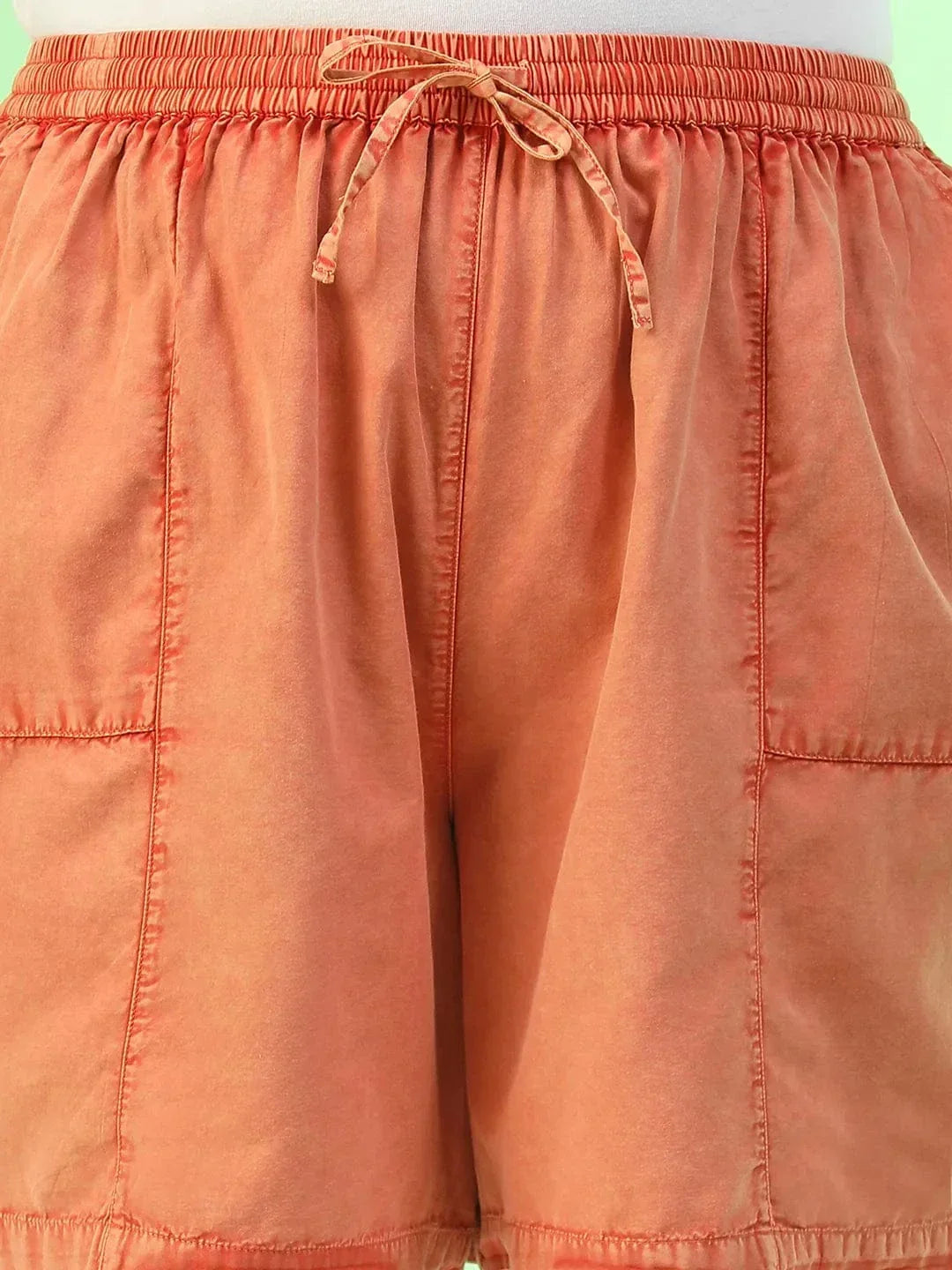 Plus Size Orange Cotton Short