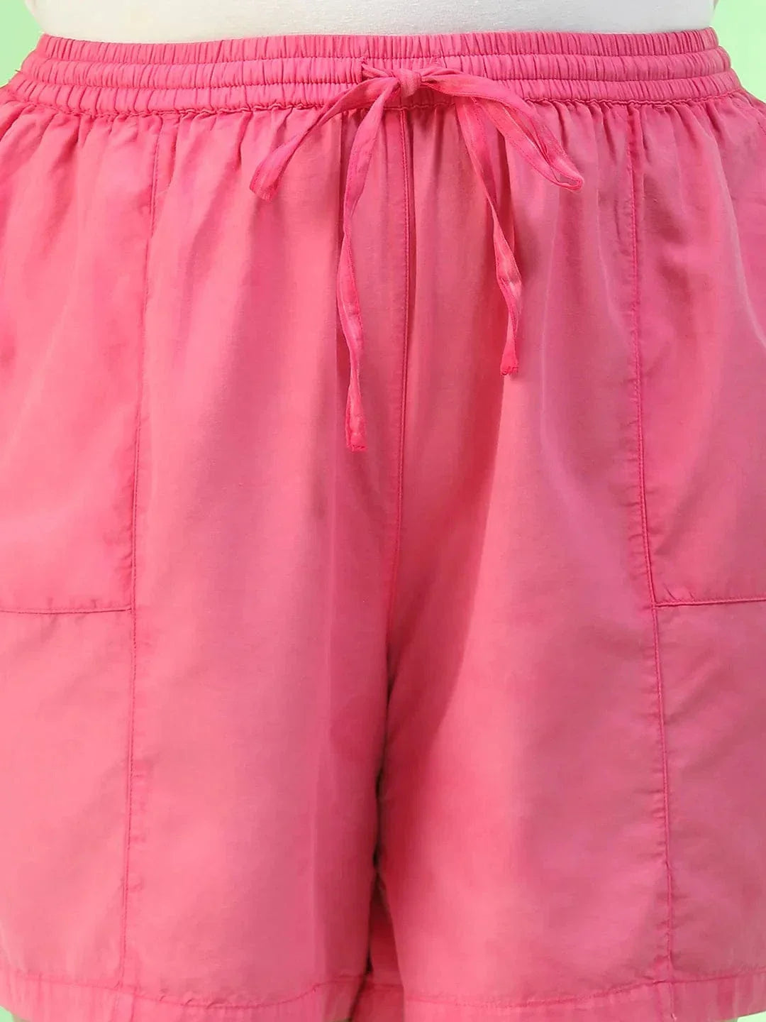 Plus Size Pink Cotton Short