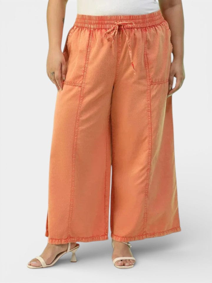 Plus Size Orange Cotton Pant