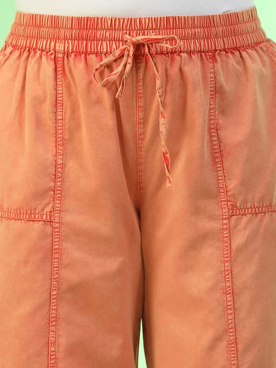 Plus Size Orange Cotton Pant