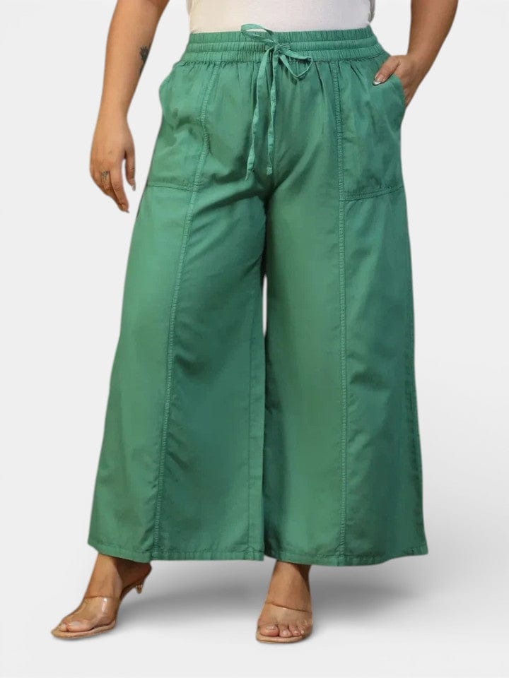 Plus Size Green Cotton Pant