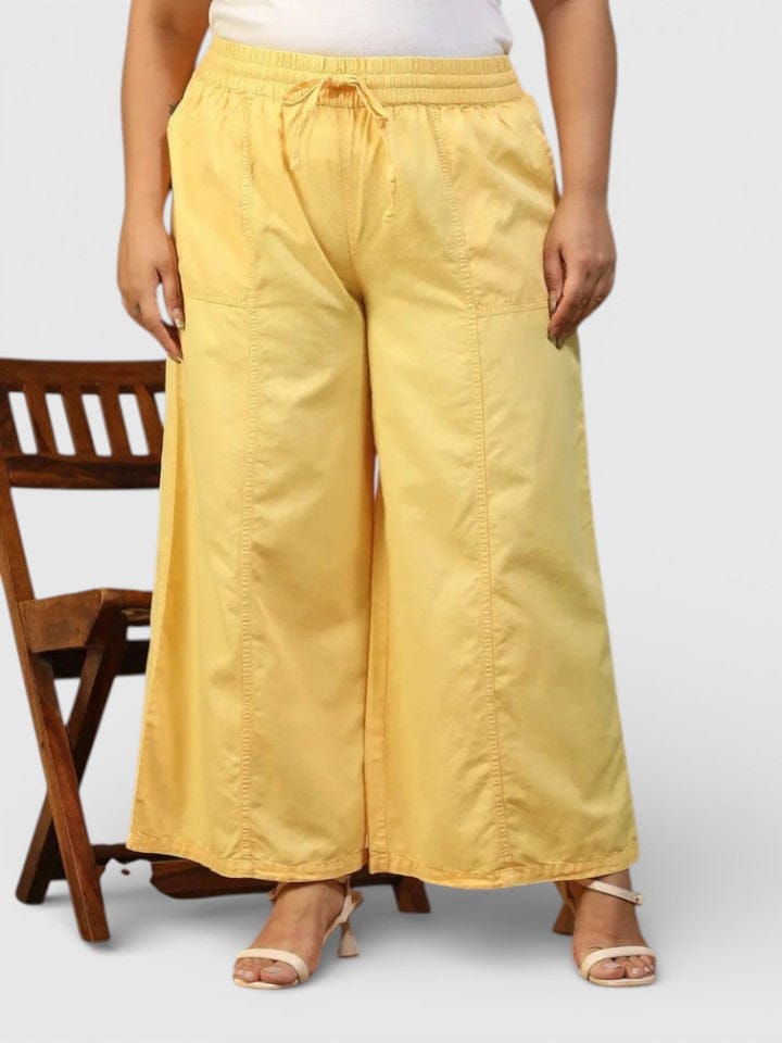 Plus Size Yellow Cotton Pant