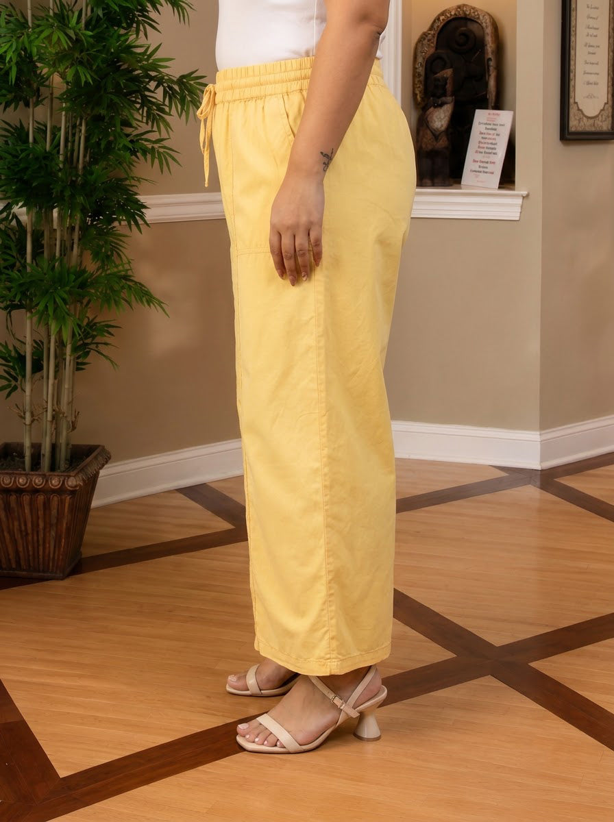 Plus Size Yellow Cotton Pant
