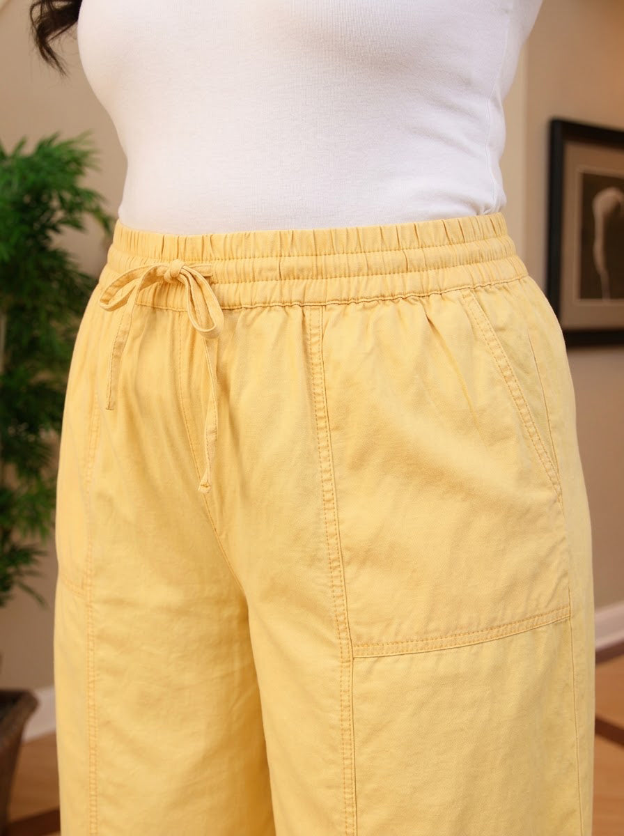 Plus Size Yellow Cotton Pant