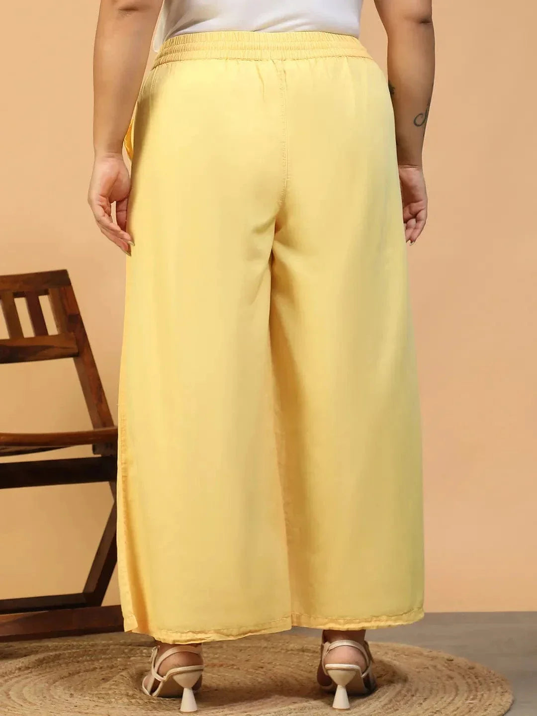 Plus Size Yellow Cotton Pant