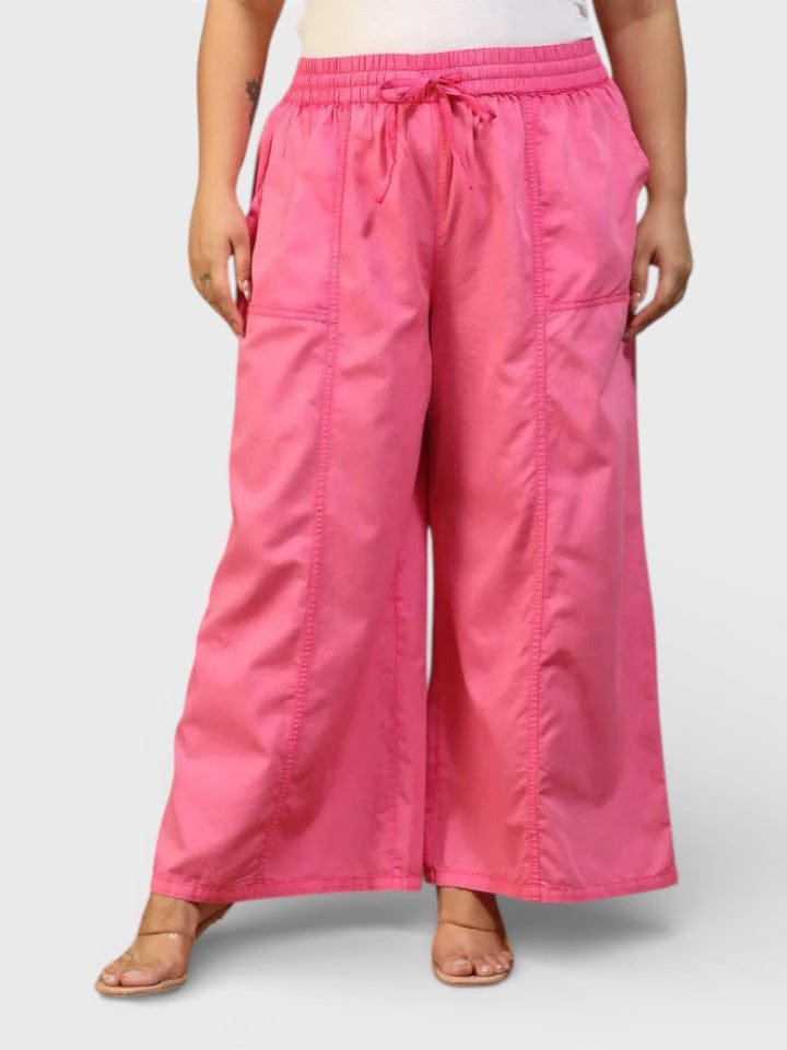 Plus Size Pink Cotton Pant