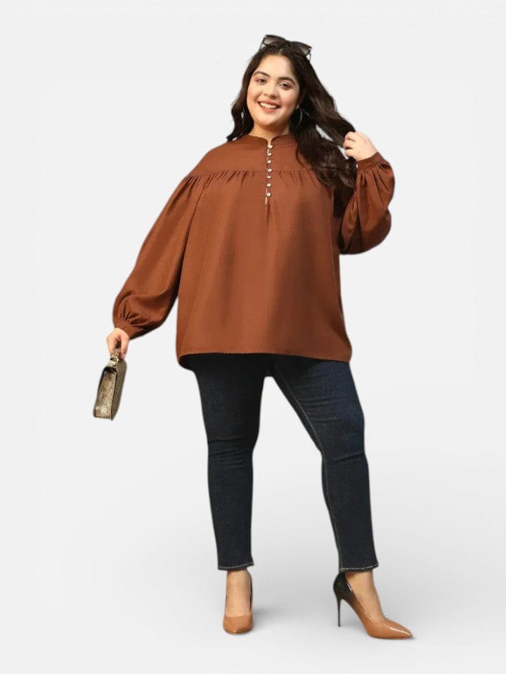 Plus Size Brown Top