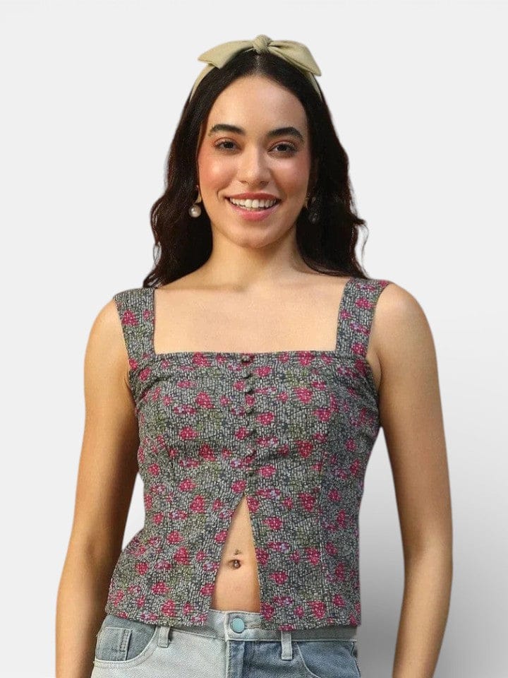 Women Multicolor Floral Print Top