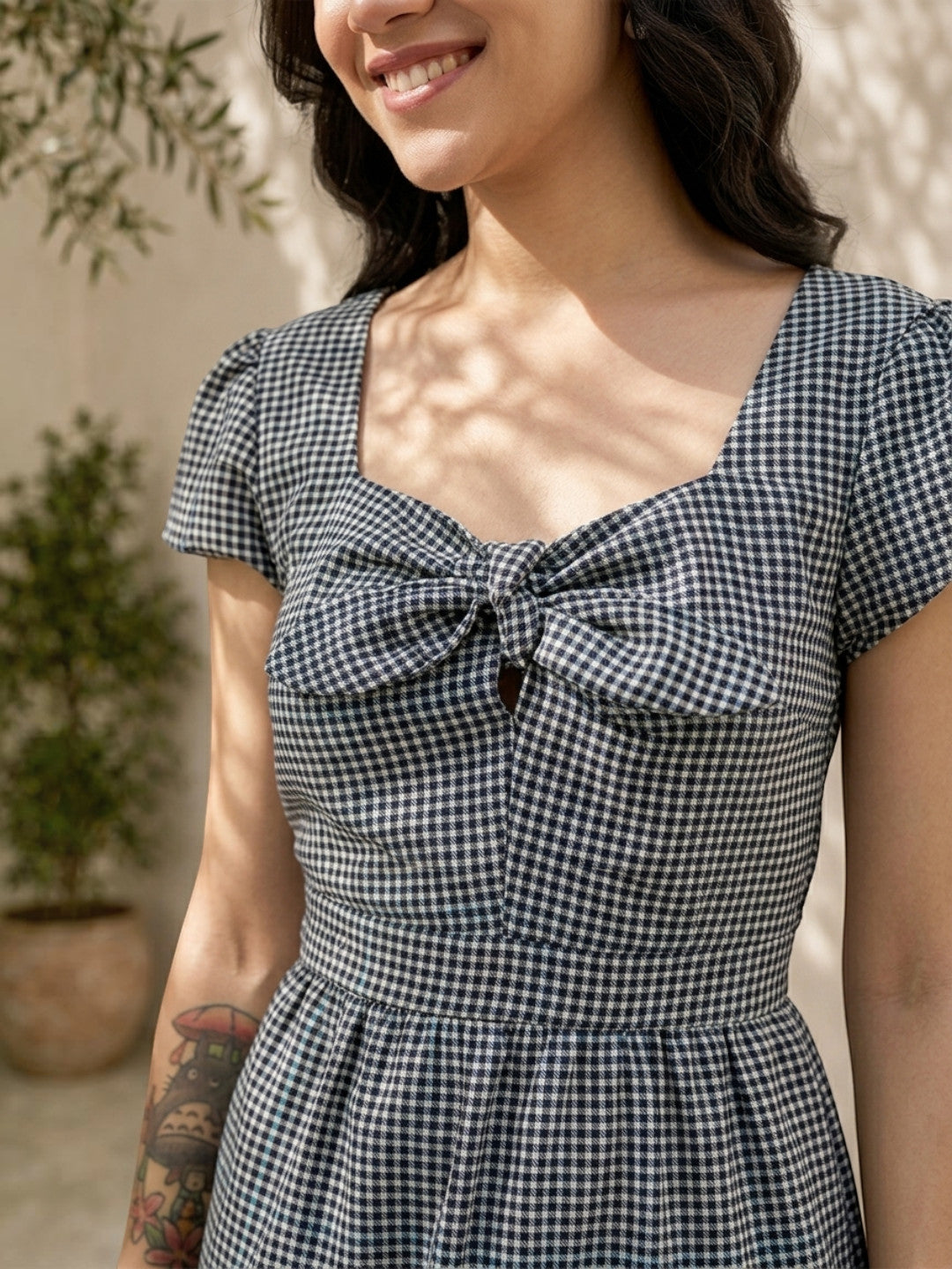 black check dress womens casual