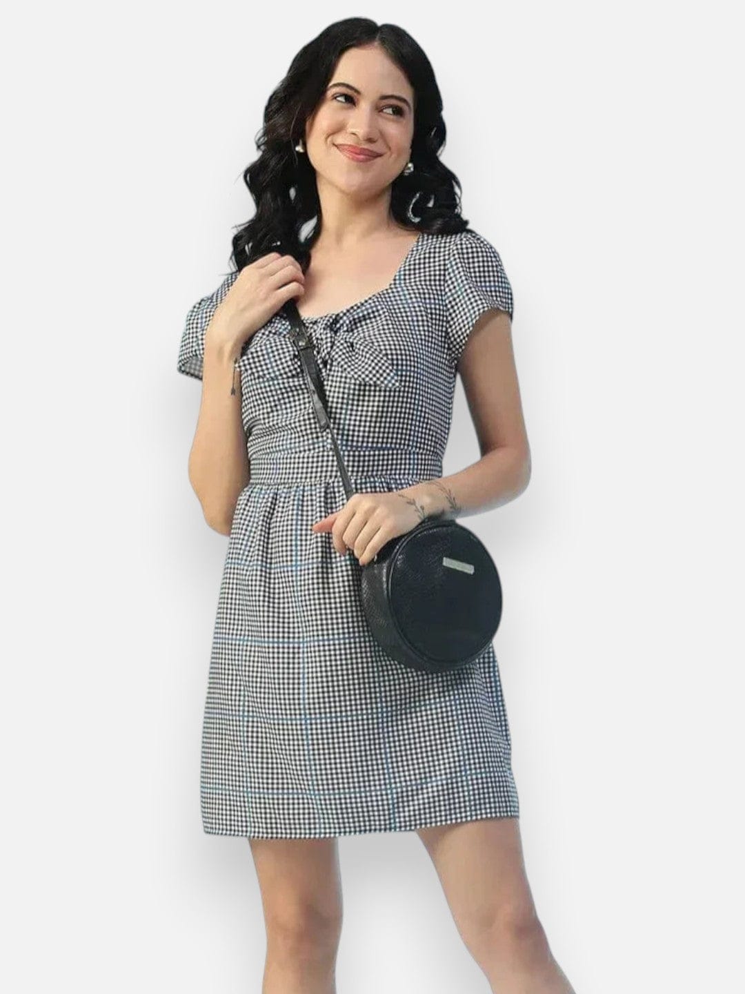 Black Check Dress