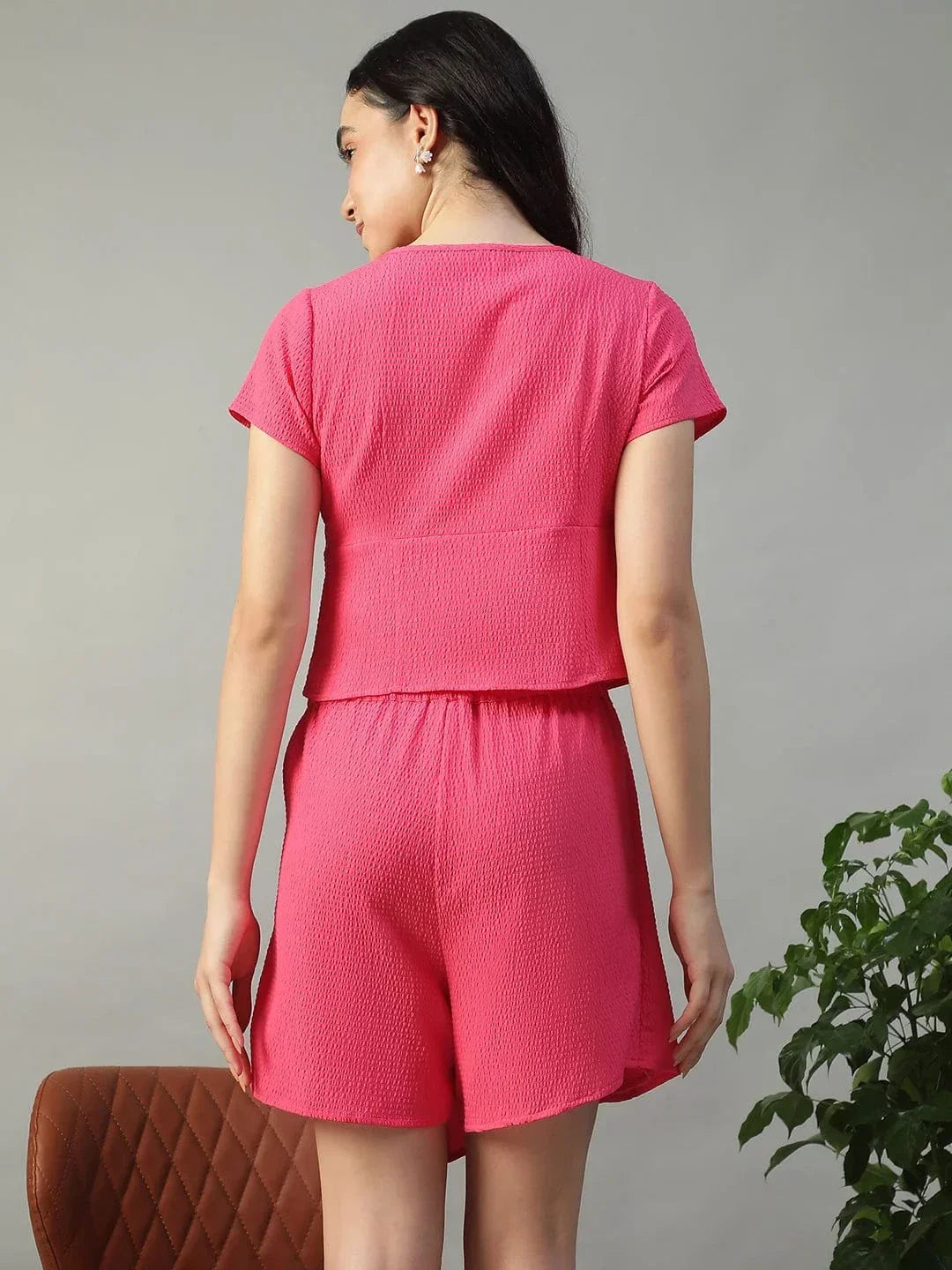 Women Pink Top & Skort | Co-Ord Set